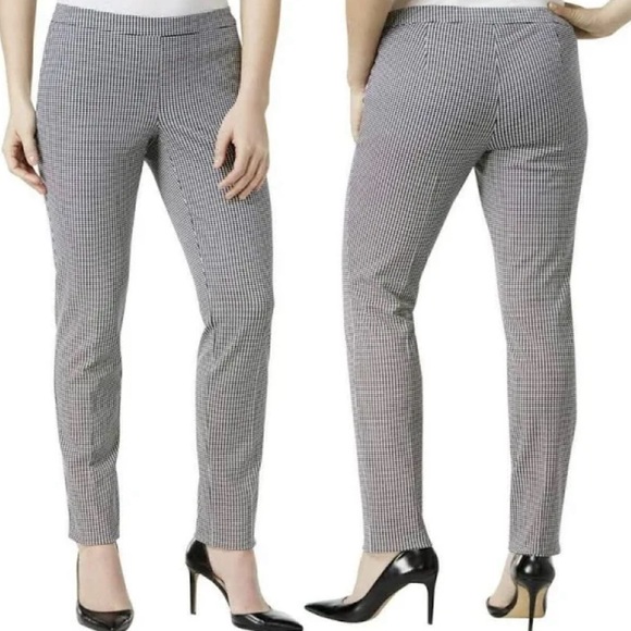 Alfani Pants - Alfani Gingham Black & White Stretch Pants Size 14
